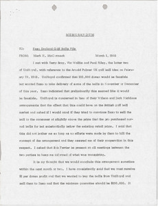 Memorandum from Mark H. McCormack to unidentified correspondent