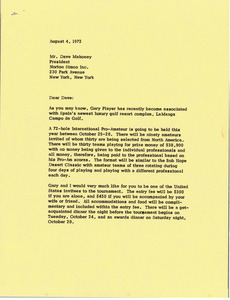 Letter from Mark H. McCormack to Dave Mahoney