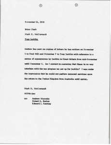 Memorandum from Mark H. McCormack to Brian S. Clark