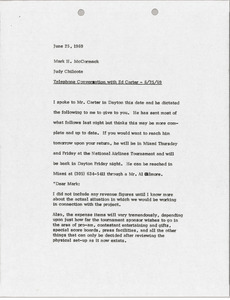 Memorandum from Judy A. Chilcote to Mark H. McCormack