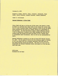 Memorandum from Mark H. McCormack to Eugene A. Sutter, David A. Rees, Michael J. Narracott, Peter Smith, David Morrison, Andrew Maconie, and Gordon Lazzenbury