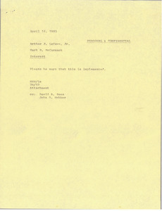 Memorandum from Mark H. McCormack to Arthur J. Lafave