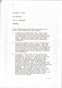 Memorandum from Mark H. McCormack to Jay Michaels