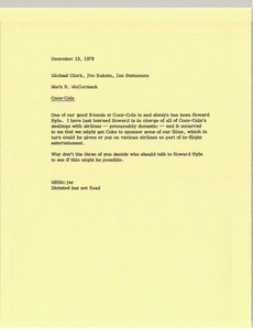 Memorandum from Mark H. McCormack to Michael Clark, Jim Bukata and Jan Steinmann