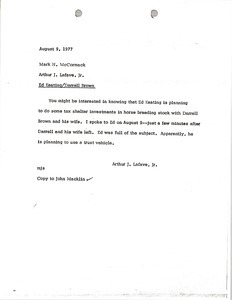 Memorandum from Arthur J. Lafave, Jr. to Mark H. McCormack