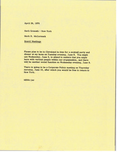 Memorandum from Mark H. McCormack to Herb Granath