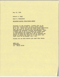 Memorandum from Mark H. McCormack to Robert C. Happ