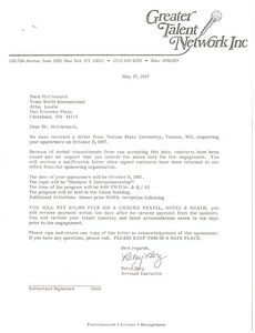 Letter from Betsy Berg to Mark H. McCormack