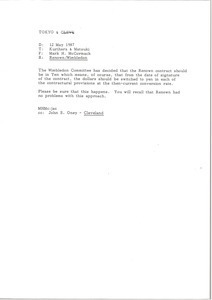 Memorandum from Mark H. McCormack to Kurihara