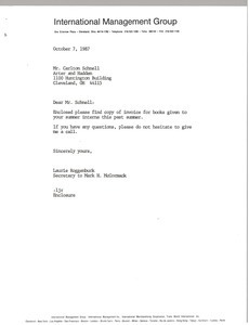 Letter from Laurie Roggenburk to Carlton Schnell