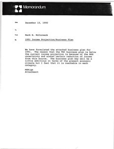 Memorandum from Mark H. McCormack