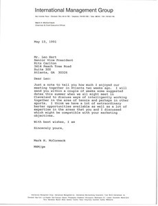 Letter from Mark H. McCormack to Leo Hart