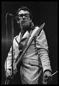 Elvis Costello and the Attractions in concert: Elvis Costello on guitar and vocals