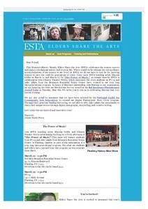 Elders Share the Arts [newsletter]