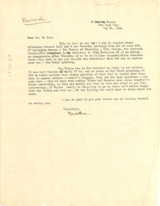 Letter from Martha Gruening to W. E. B. Du Bois