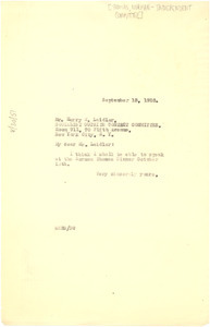 Letter from W. E. B. Du Bois to Socialist Outside Contact Committee