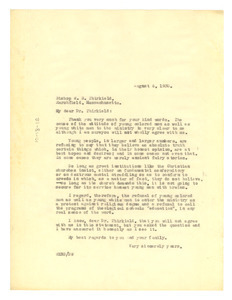 Letter from W. E. B. Du Bois to Hiram Thirkfield