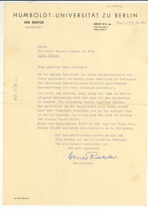 Letter from Dr. Werner Richter to W. E. B. Du Bois