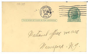 Postcard from Otho Upchurch to Crisis