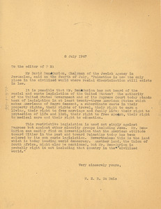 Letter from W. E. B. Du Bois to P. M.
