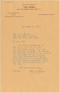 Letter from W. E. B. Du Bois to G. L. Nagol