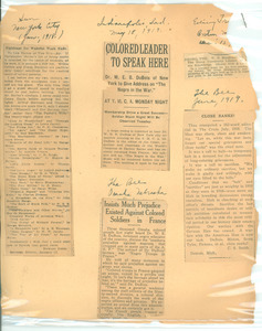 Assorted news clippings on W. E. B. Du Bois