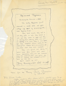 Letter from Elizabeth Catherine to W. E. B. Du Bois