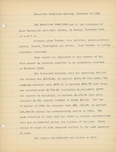 Meeting minutes of the Executive Committee for the Institute for Crippled and Disabled Men