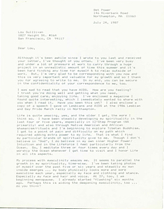 Letter from Bet Power to Lou Sullivan (July 24, 1987)