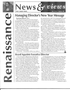Renaissance News & Views Vol. 11, No. 1 (January, 1997)