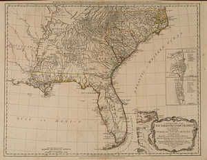 A general map of the southern British colonies in America comprehending North and South Carolina, Georgia, East and West Florida, with the neighbouring Indian countries