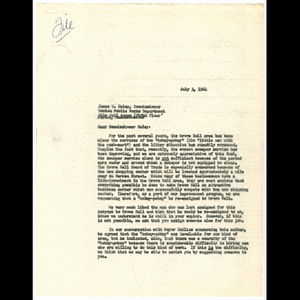 Copy letter from Walter Musgrave to Commissioner James W. Haley concerning the "hokey-pokey" and litter