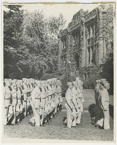 Army Air Corps marching past Marsh Memorial Building ( July 1943)