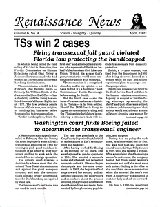 Renaissance News, Vol. 6 No. 4 (April 1992)