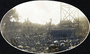 Public library, construction and laying of the corner stone