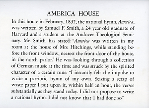 America House Historical Poster