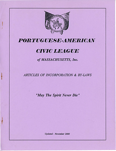 Portuguese-American Civic League of Massachusetts articles and by-laws