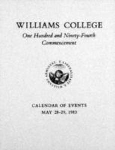 Williams College Commencement Calendar, 1983