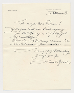 John Burgess letter from Max E. Giese