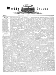 Chicopee Weekly Journal, August 13, 1853
