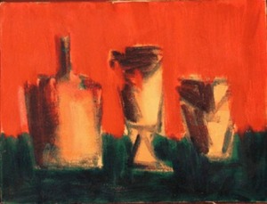"Untitled (Three orange bottles)" Bonnie Fuoco (1954 - )