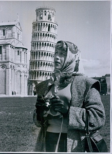 Roberta Cowell in Pisa, Italy (April 22, 1954)