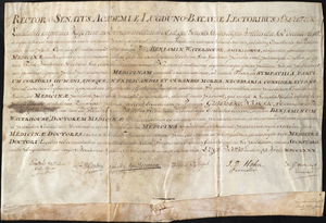 Benjamin Waterhouse's Diploma from University of Leyden