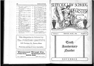 1916 issue of the Suffolk University Law School Register