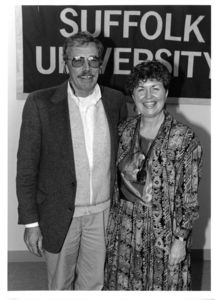 Portrait of Jim Coleman and Suffolk University Professor Judy Dushku (CAS, Government)