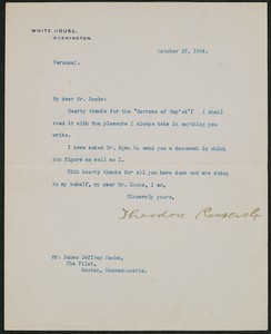 Letter, October 29, 1904, Theodore Roosevelt to James Jeffrey Roche
