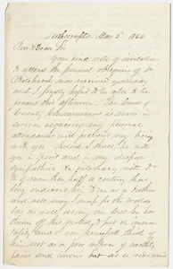Samuel Wells letter to William Augustus Stearns, 1864 March 2