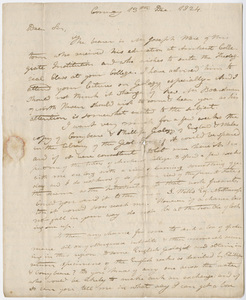 Edward Hitchcock letter to Benjamin Silliman, 1824 December 13