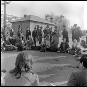 Photographs of an anti-war sit-in at the Westover Air Reserve Base, 1972 May 10
