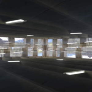 In the parking garage
